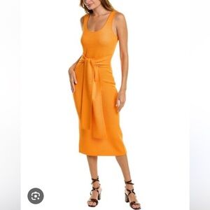TOCCIN, L(12) Lucy Midi Sweater Knit Sheath Dress, Sleeveless, Orange, $325, nwt